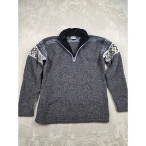Vintage Obermeyer Wool 1/4 Quarter Zip Sweater‎ Mens L Gray Outdoor Gorpcore